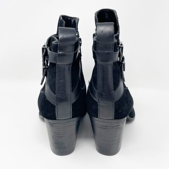 Alex Marie Womens Black Suede Leather Buckle Accent Side Zip Bootie Size 9.5 - Picture 5 of 11